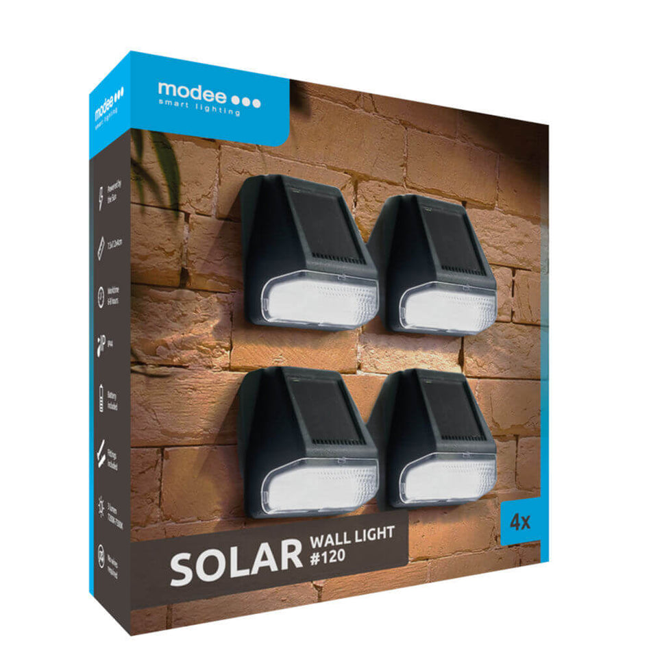 Solarna LED zidna svjetiljka 120, 4 komada