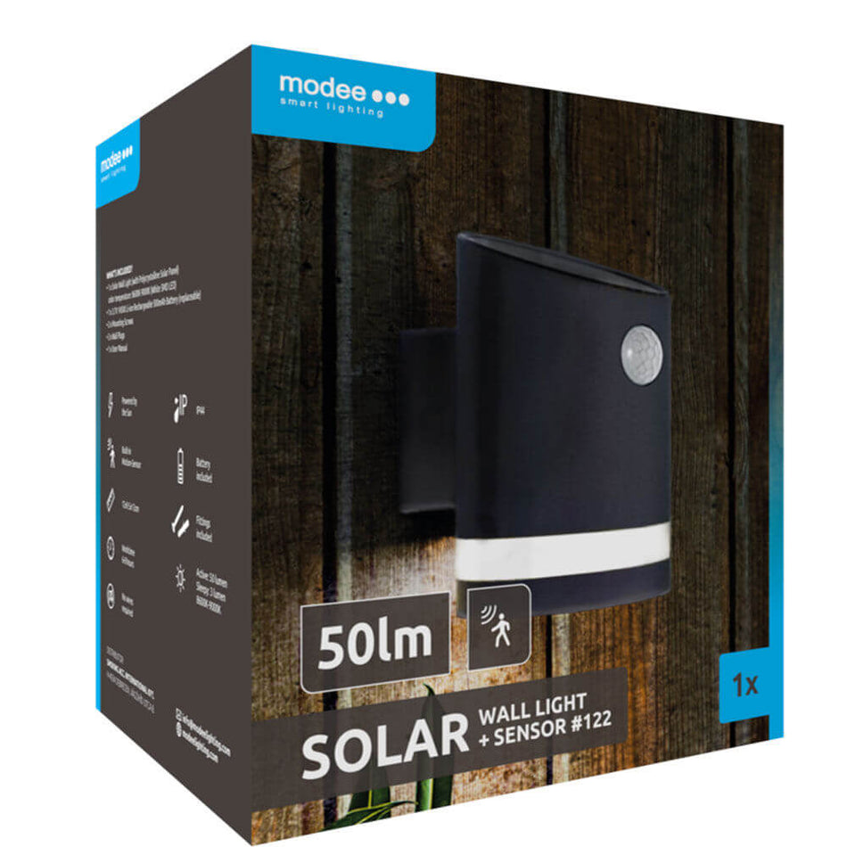 Solarna LED zidna svjetiljka 122 sa senzorom pokreta