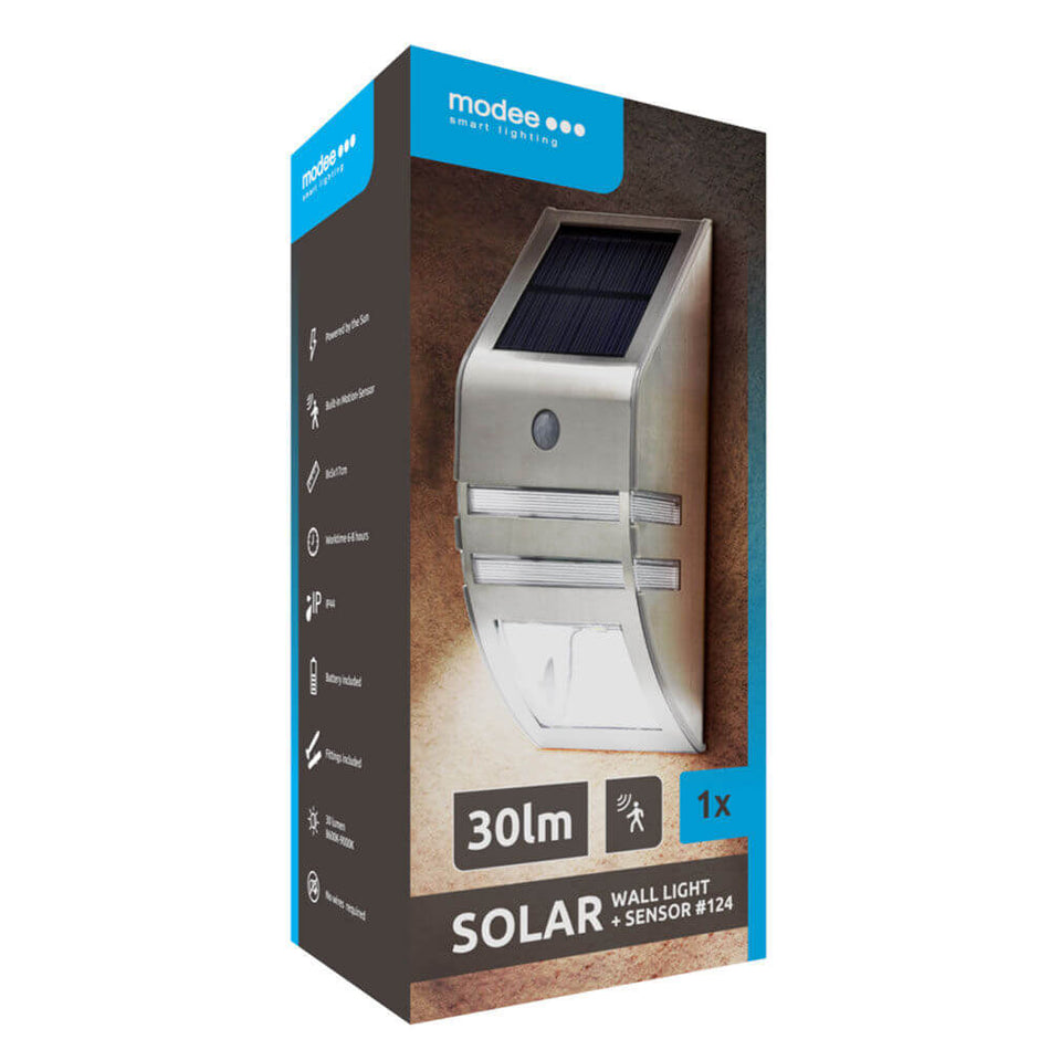 Solarna LED zidna svjetiljka 124 sa senzorom pokreta