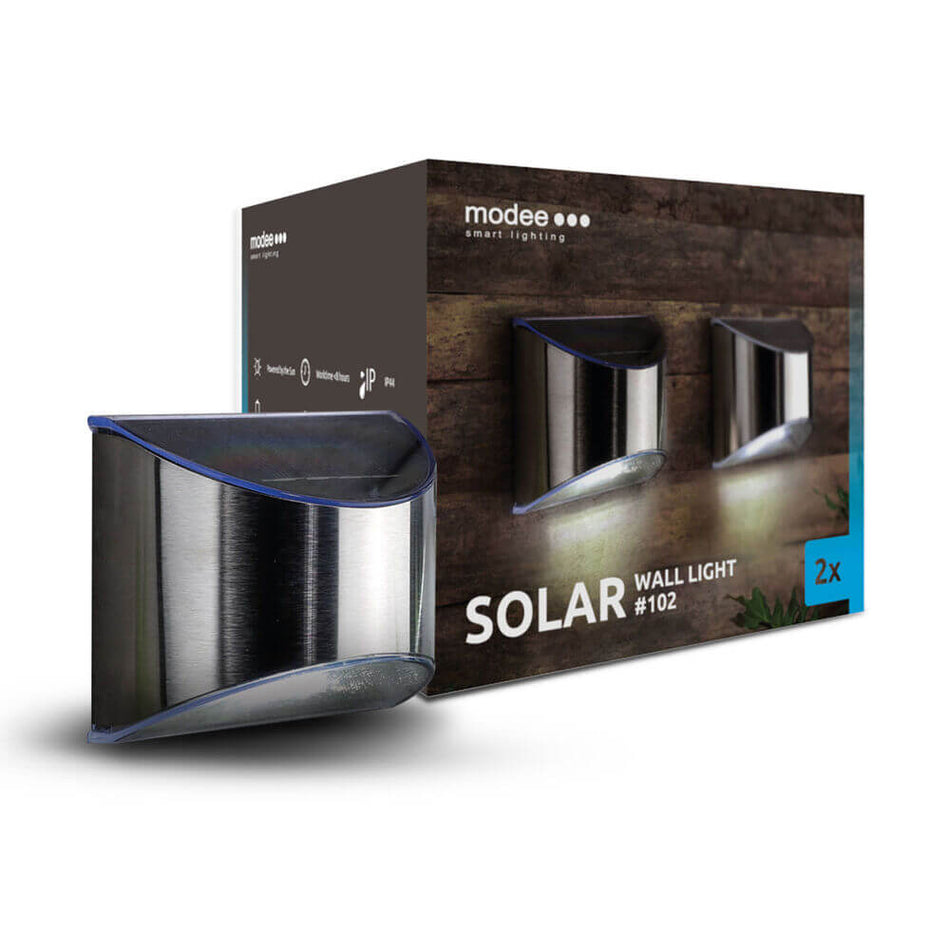 Solarna LED zidna svjetiljka 102, 2 komada