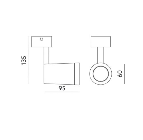 Stropna lampa zglobna Nuuk crna