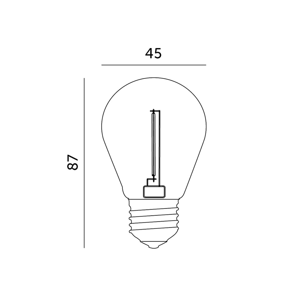 LED filament ST45 žarulja E27 1W