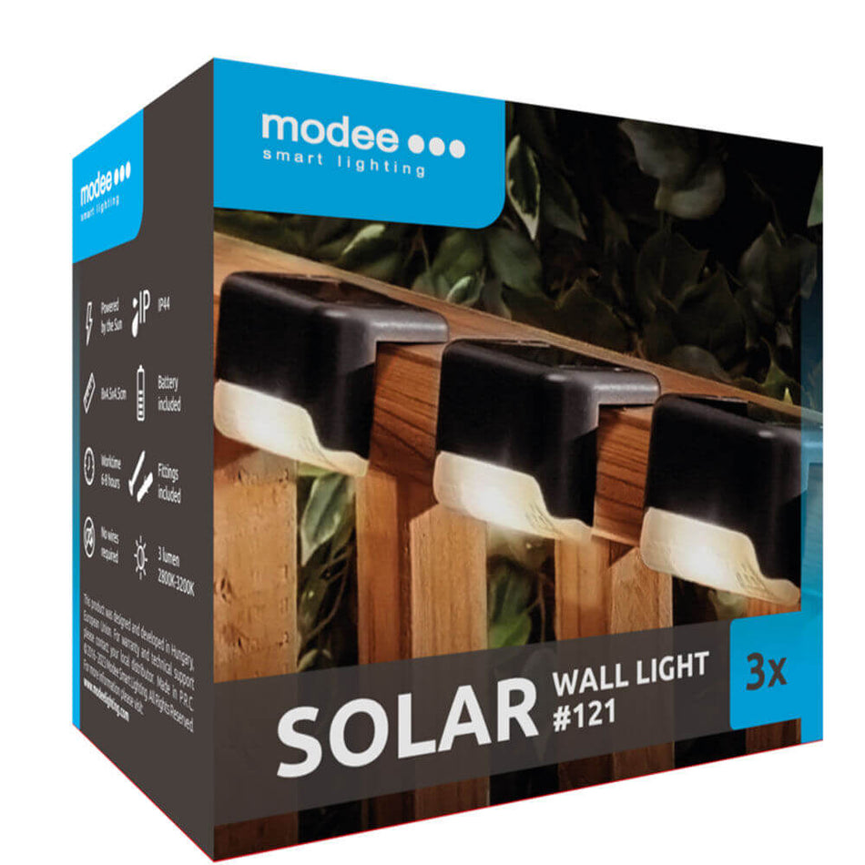 Solarna LED zidna svjetiljka 121, 3 komada