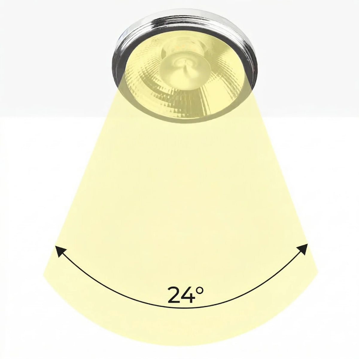 AR111 led žarulja snage 12w dimabilna - prikaz kuta osvjetljenja 24 stupnjeva