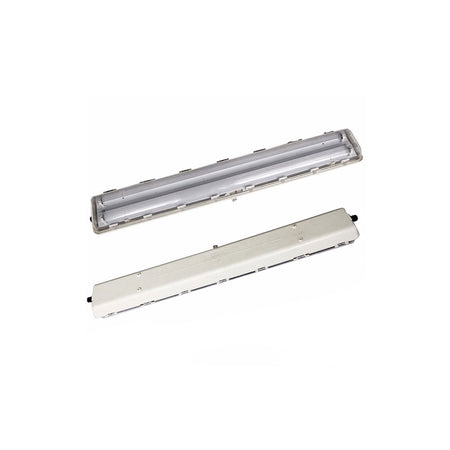 atex ex proof rasvjeta za dvije led cijevi dužine 120 cm ili 60 cm prikaz stražnje i prednje strane lampe
