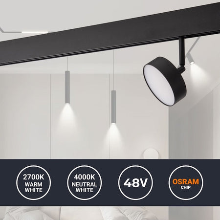 kružna led svjetiljka za magnetnu rasvjetu - snage 12w - osram led - 48v 