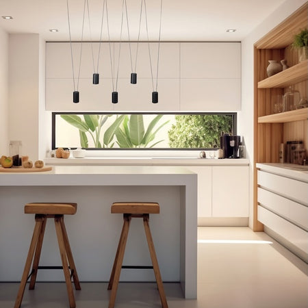 viseća lampa iznad šanka u kuhinji