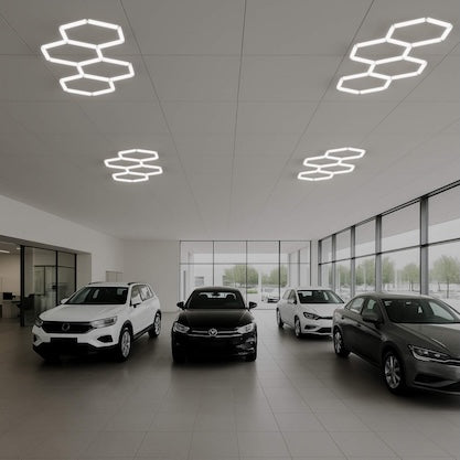 led hexagon u garaži