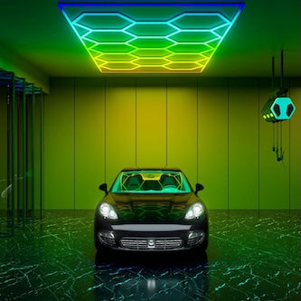 led hexagon rgb u garaži