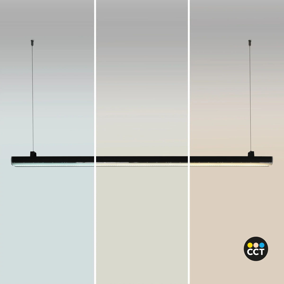 led linijska rasvjeta za trgovine i dućane - prikaz 3 boje svjetla