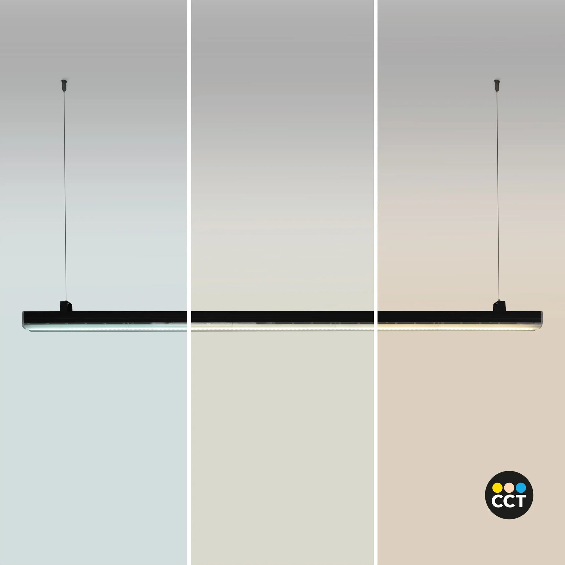 led linijska rasvjeta za trgovine i dućane - prikaz 3 boje svjetla