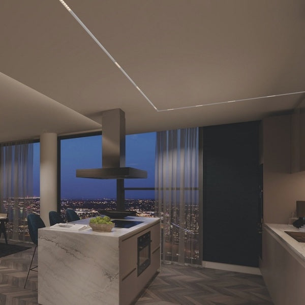 led linearni reflektor za magnetnu šinsku rasvjetu - bijele boje - prikaz u kuhinji