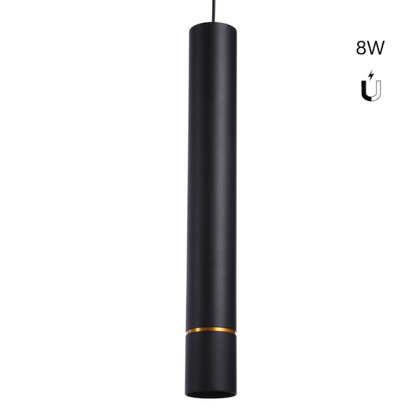 magnetna tračna visilica snage 8w crne boje sa zlatnim detaljom