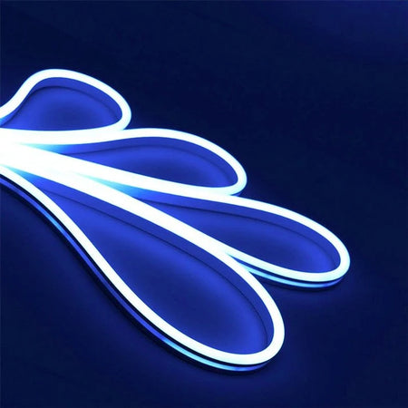 led neon flex rasvjeta rgb boje - prikaz kako svjetli plavom bojom