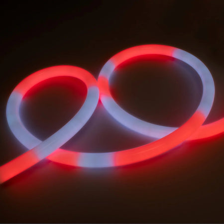 led neon flex rasvjeta rgb ic - jedan dio svjetli crveno a drugi sivo