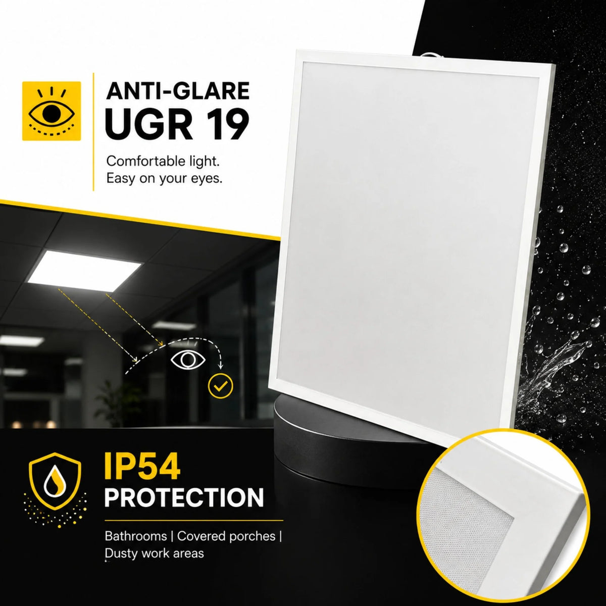 led panel 60x60 - snage 36w - 140lm/w - philips led driver - ip54 zaštita - ugr19