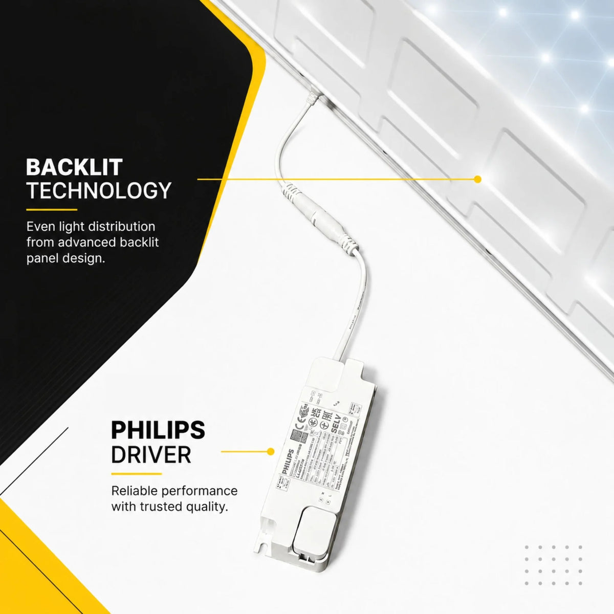 led panel 60x60 - snage 36w -backlit - philips driver