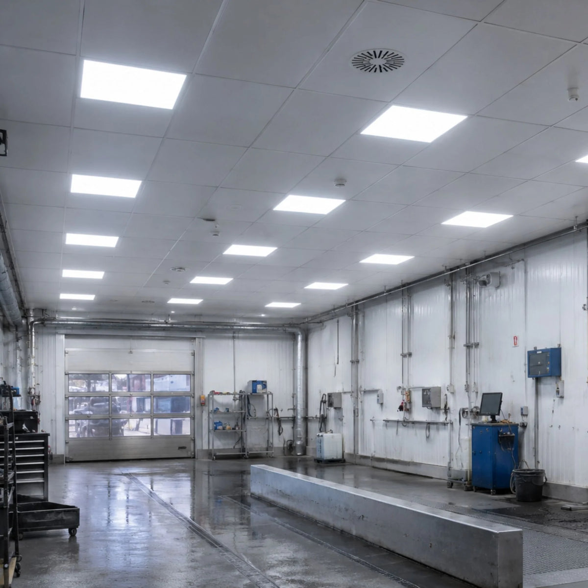 led panel 60x60 - prikaz kako svjetle u hali