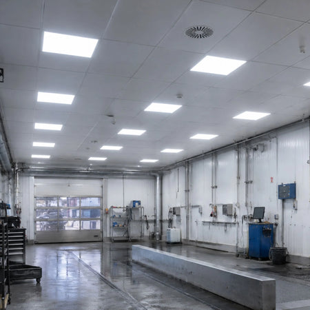 led panel 60x60 - prikaz kako svjetle u hali