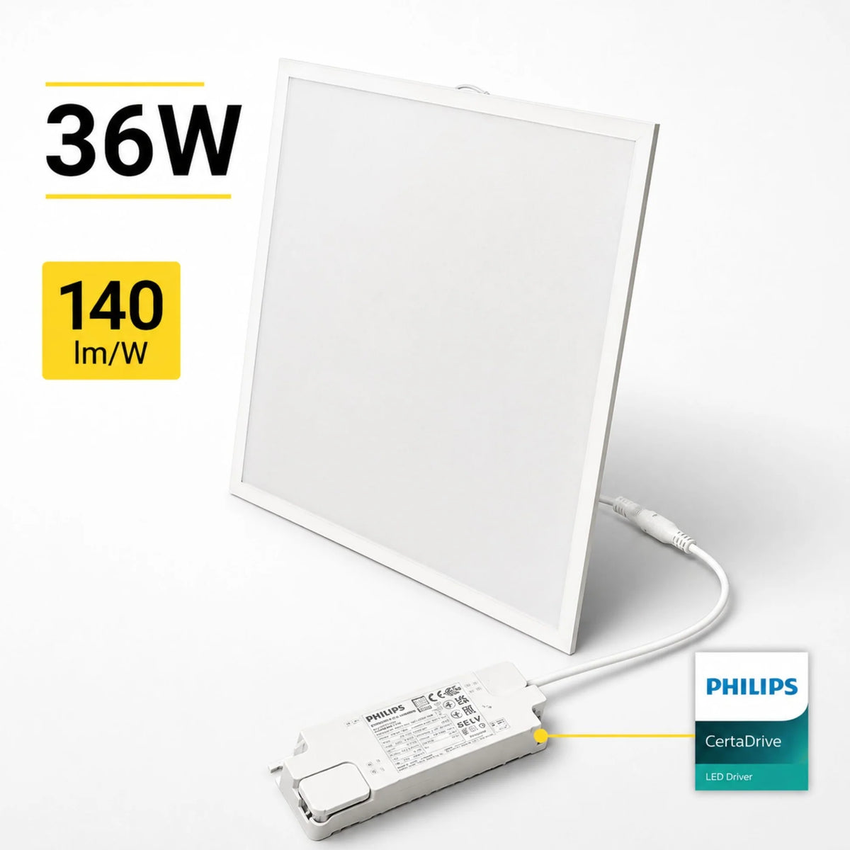 led panel 60x60 - snage 36w - 140lm/w - philips led driver