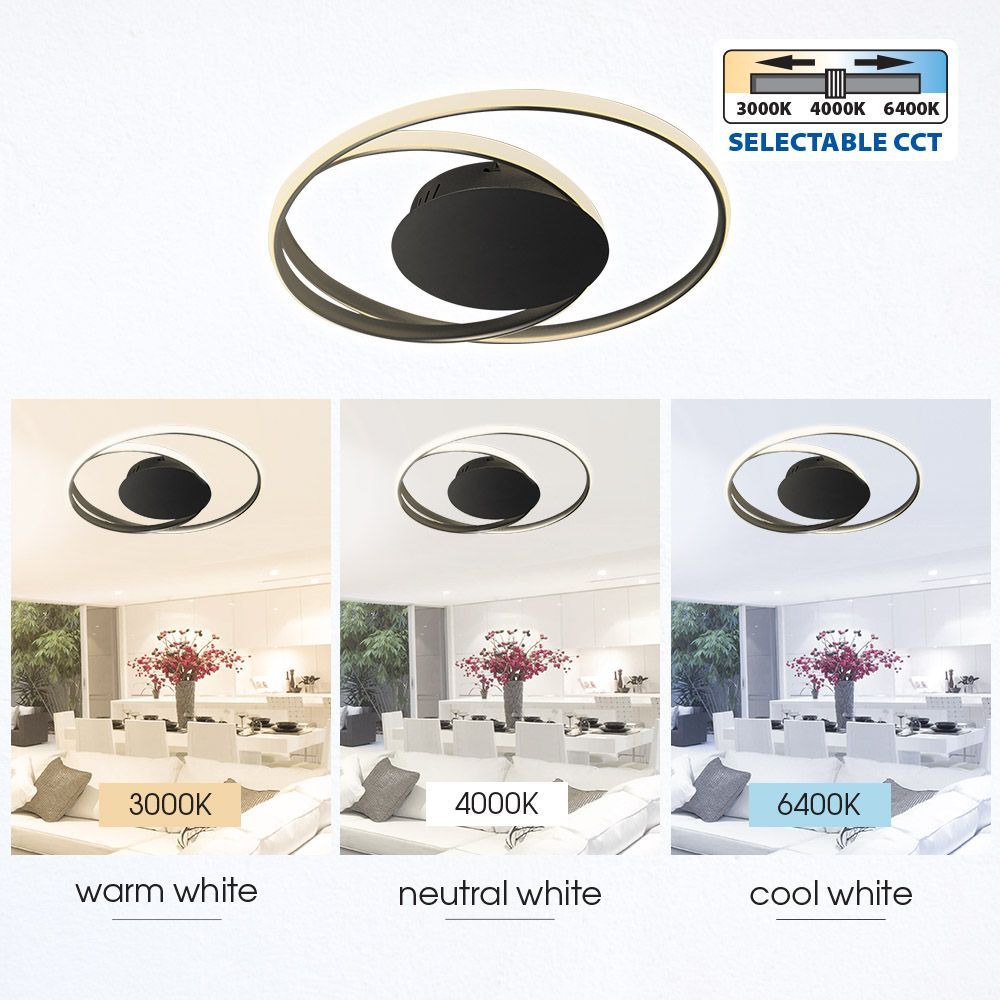 led plafonjera moderna dekorativna sa prikazom mogućnosti odabira boje svjetla 3cct