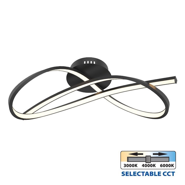 led plafonjera moderna crne boje sa odabitom boje svjetla 3cct