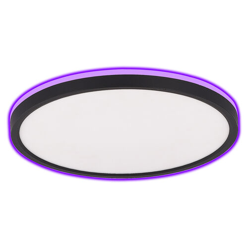 led plafonjera sa daljinskim - crni rub - pozadinsko osvjetljenje u rgb bojama
