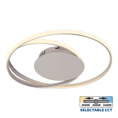 led plafonjera moderna srebrne boje sa mogućnosti odabira boje svjetla 3cct