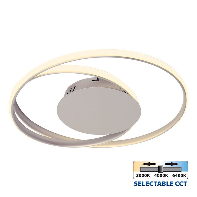 led plafonjera moderna srebrne boje sa mogućnosti odabira boje svjetla 3cct