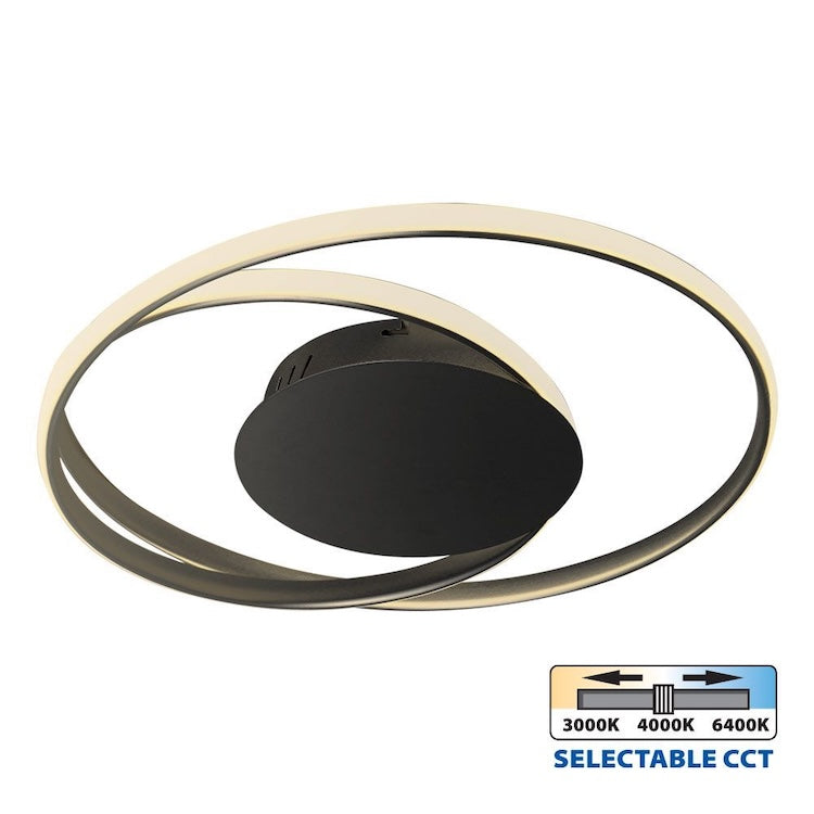 led plafonjera moderna crne boje sa mogućnosti odabira boje svjetla 3cct