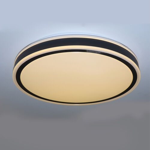 led plafonjera sa daljinskim i crnim rubom - prikaz kako svjetli u boji svjetla 3000K