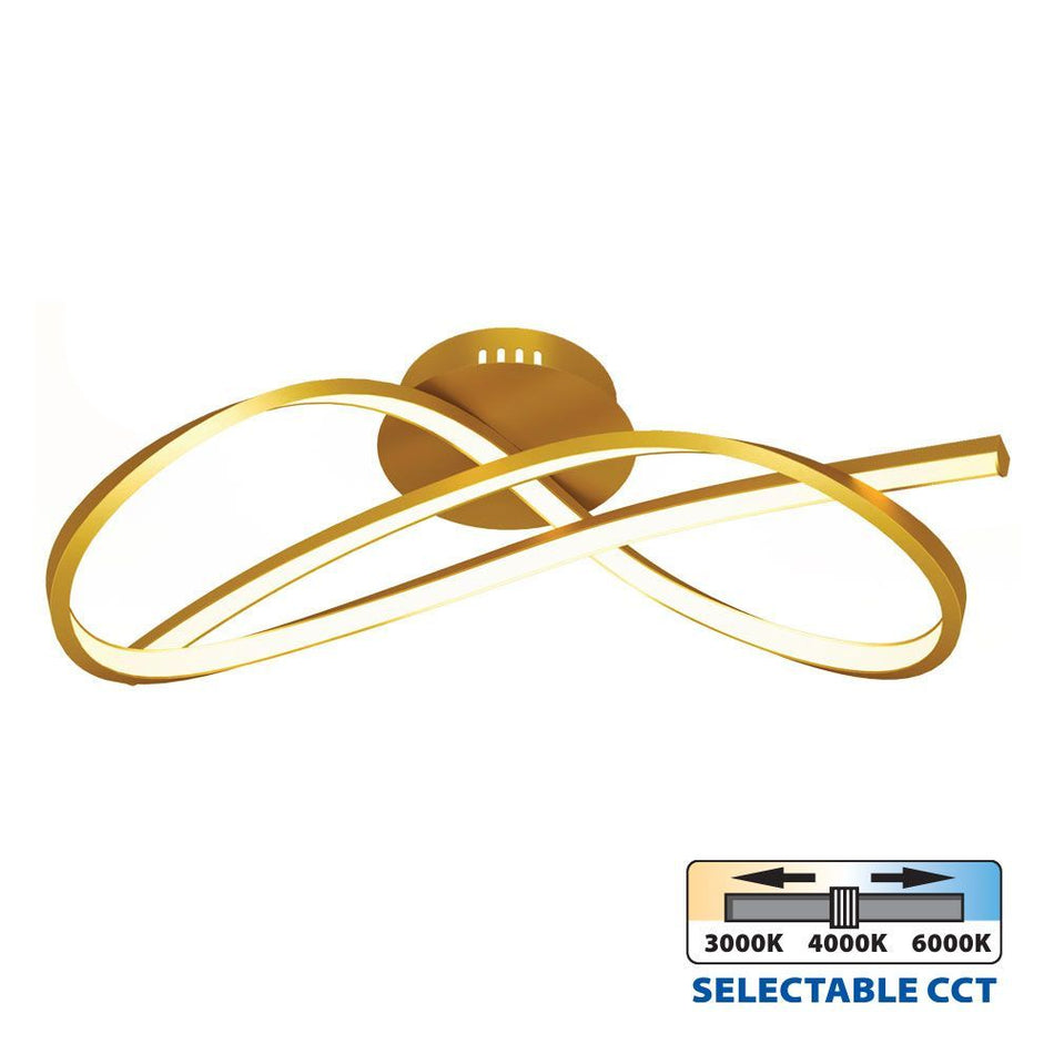 led plafonjera moderna zlatne boje sa odabitom boje svjetla 3cct