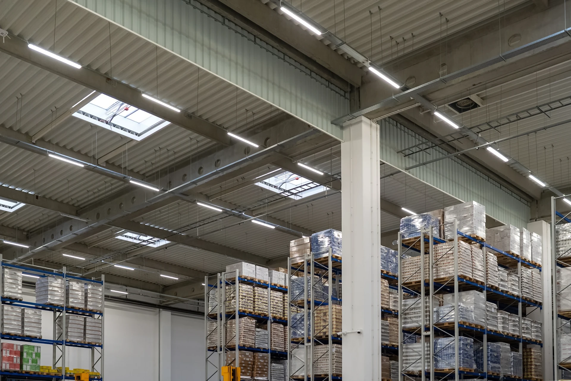 led rasvjeta za hale - prikaz svjetiljki kako svjetle u hali