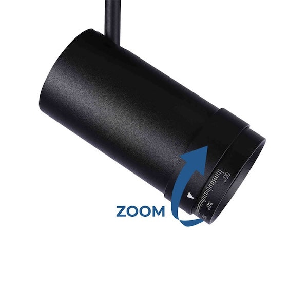 led spot crne boje sa zoom opcijom za magnetnu rasvjetu - prikaz zoom opcije