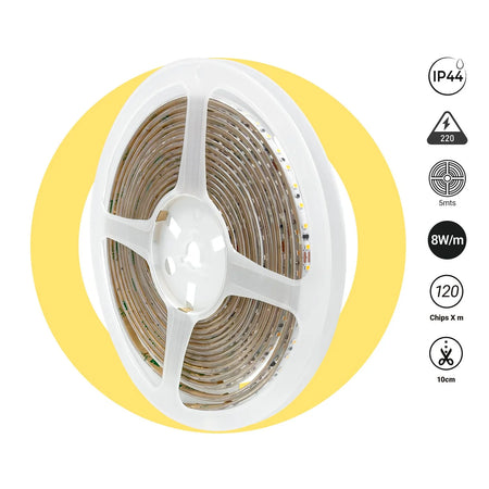 led traka 220v dužine 5 metara zaštita ip44 i snage 8w po metru