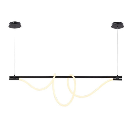 led viseća lampa sa neonskom cijevi u led izvedbi crne boje prikazana kako svjetli