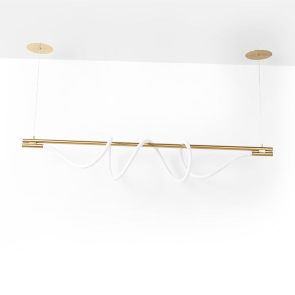 led viseća lampa sa neonskom cijevi u led izvedbi zlatne boje