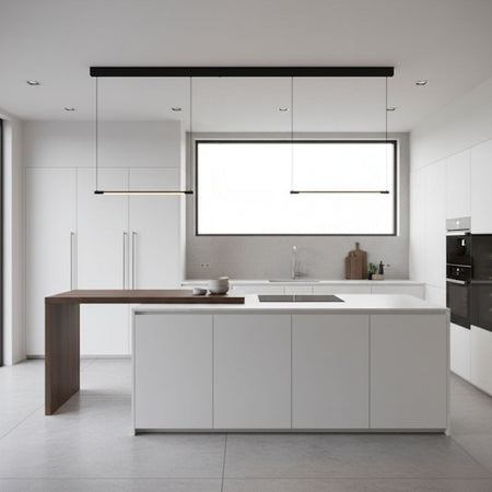 magnetna visilica linijsks crne boje za magnetnu rasvjetu - fotografirano u kuhinji