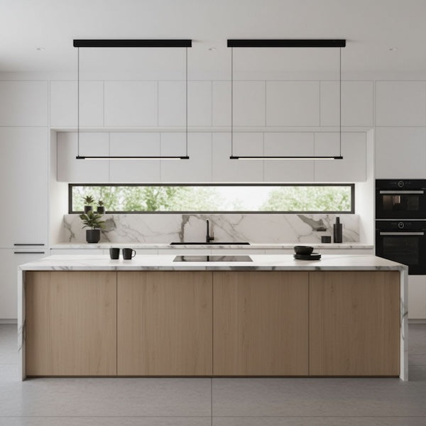 magnetna visilica linijsks crne boje za magnetnu rasvjetu - slika u kuhinji