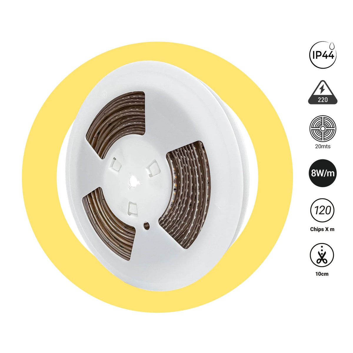led trake 220v direktno na struju - ip44 zaštita - snaga 8w/m
