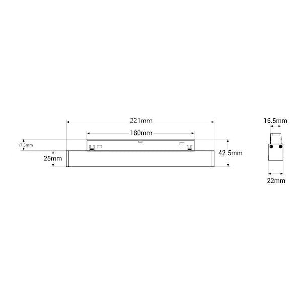 magnetna linearna šinska rasvjeta dimenzije