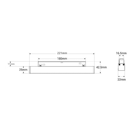 magnetna linearna šinska rasvjeta dimenzije