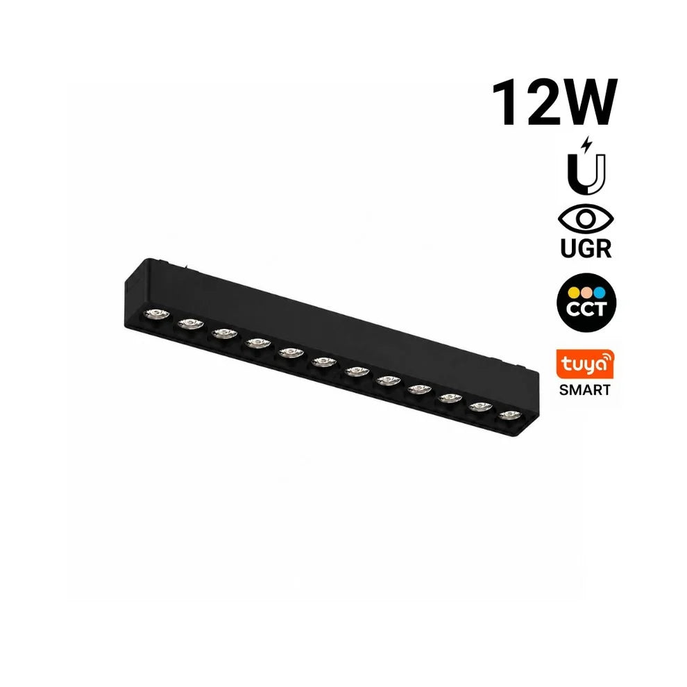 magnetna šinska rasvjeta crne boje linearna - 12w