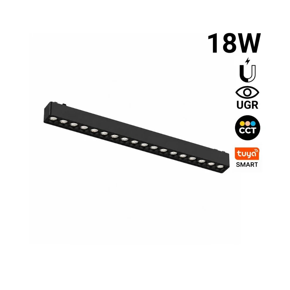 magnetna šinska rasvjeta crne boje linearna - 18w