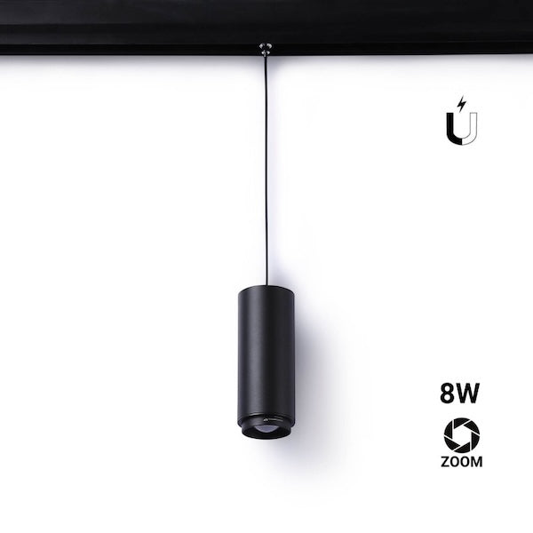 magnetna viseća lampa za šinu crne boje, snage 8w - Lustre