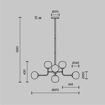 maytoni erich - viseća lampa - dimenzije svjetiljke