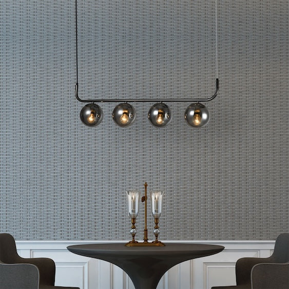 moderna viseća lampa sa zatamnjenim staklima - iznad stola