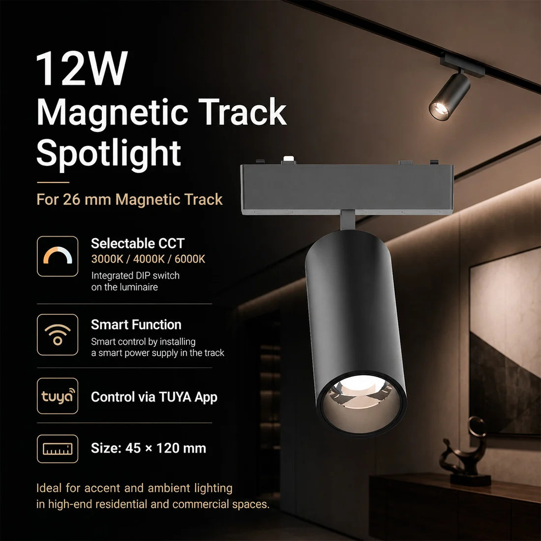 magnetna tračna rasvjeta smart snage 12w dimabilna