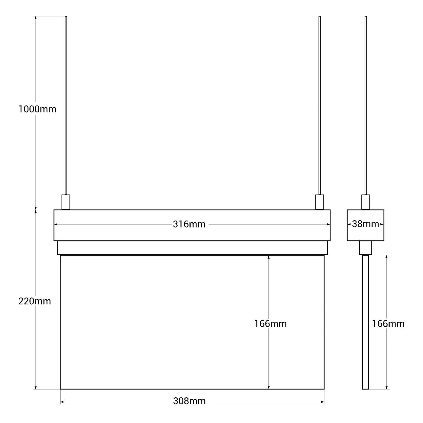 panik lampa viseća - dimenzije