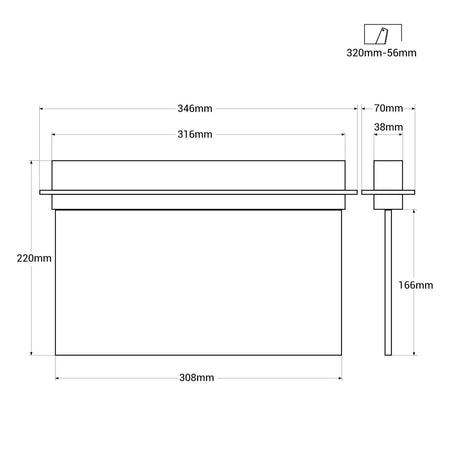 panik rasvjeta viseći piktogram - dimenzije